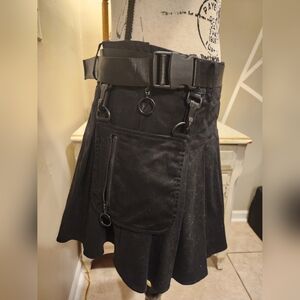 Black Mini Utility Skirt